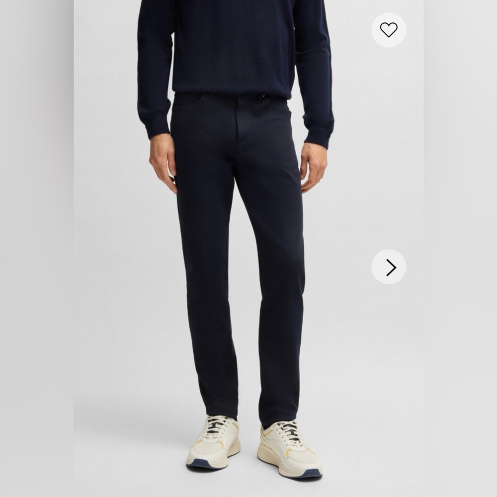 PORSCHE X BOSS STRAIGHT-FIT JEANS IN BLUE PERFORMANCE-STRETCH DENIM